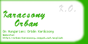 karacsony orban business card