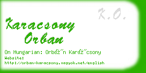 karacsony orban business card